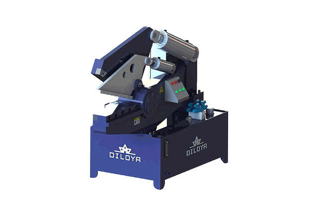 Integrated alligator shear illustration with enclosed hydraulic power unit