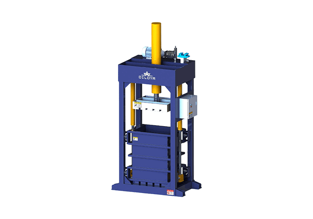Vertical lifting-chamber baler illustration with open upper access