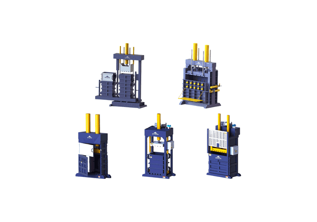 Vertical hydraulic balers with different chamber configurations