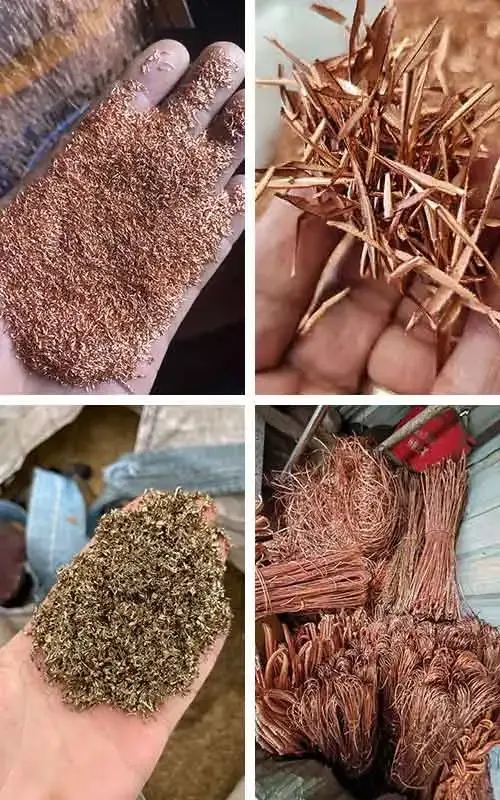 Loose copper granules, copper chips, brass chips and copper wire