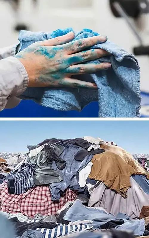 Industrial wiping cloth and loose used clothing